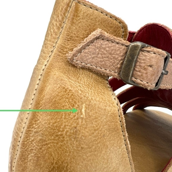 NEW Bed|Stu Ada Cage Size 10 Platform Sandal Leather Cashew Tan Flatform Bedstu - Picture 6 of 11